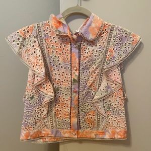 Alice & Olivia button down crop top